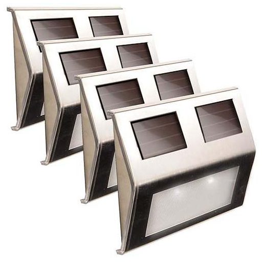 4 db falra szerelhető kültéri napelemes lámpa