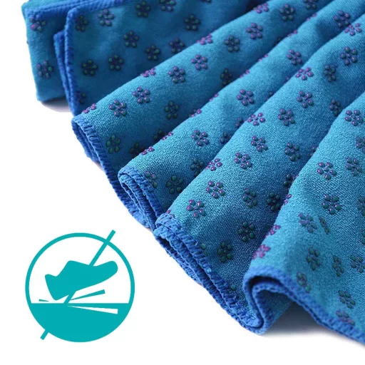 Csúszásgátlós jógatörölköző ajándék táskával-kék