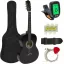 Akusztikus gitár szett kezdőknek, ajándék hangolóval, 2 színben-fekete