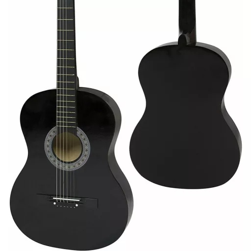 Akusztikus gitár szett kezdőknek, ajándék hangolóval, 2 színben-fekete