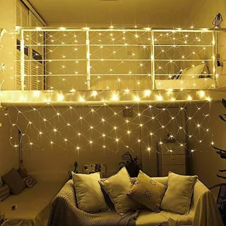 128 LED-es hálós fényfüzér, 2 színben-melegfehér