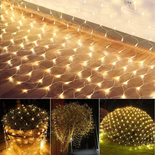 128 LED-es hálós fényfüzér, 2 színben-melegfehér