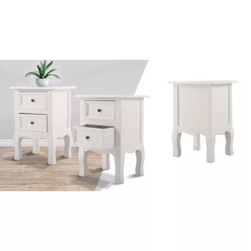 2 darabos éjjeliszekrény szett, fehér