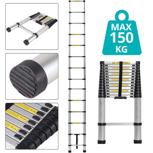 Teleszkópos alumínium létra 3 méretben-4,1 méteres