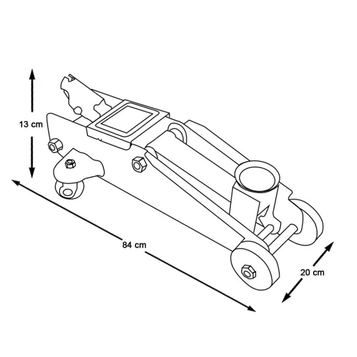 Hidraulikus emelő, 2 tonna teherbírással