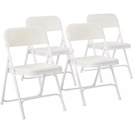 Párnázott, összecsukható szék 4 db-os, fehér színben