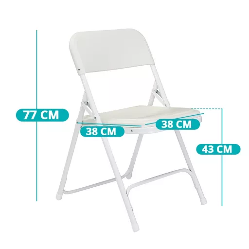 Párnázott, összecsukható szék 4 db-os, fehér színben
