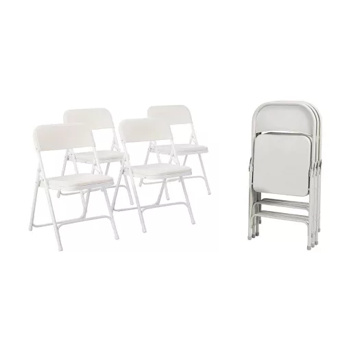 Párnázott, összecsukható szék 4 db-os, fehér színben