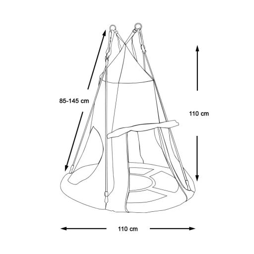 Fészekhinta-110 cm-es-kék-sátorral