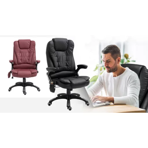 Irodai forgószék masszázs funkcióval, 2 színben-bordó