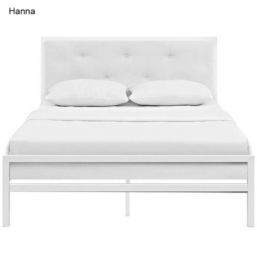 Hanna fém ágykeret ajándék ágyráccsal, több méretben és színben-Fehér 160x200 cm-es-fehér