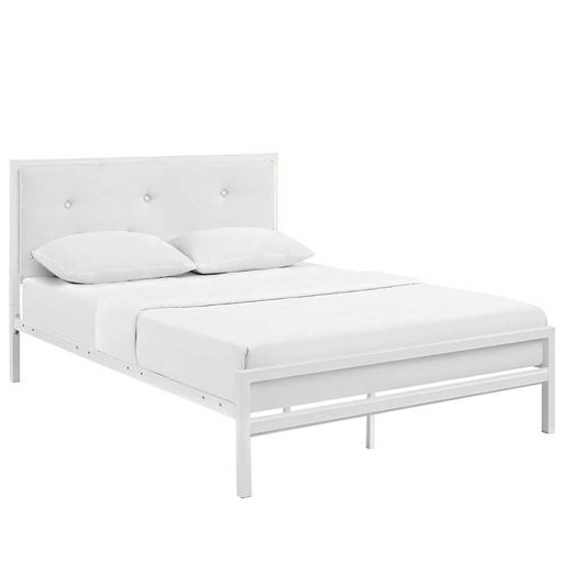 Hanna fém ágykeret ajándék ágyráccsal, több méretben és színben-Fehér 160x200 cm-es-fehér