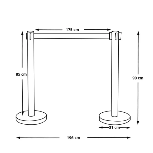Szalagos kordonoszlop