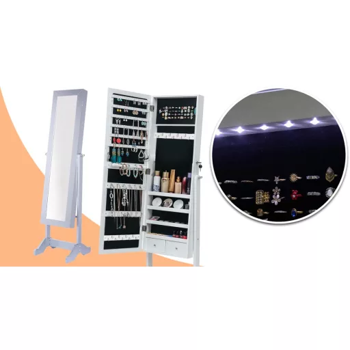 Tükrös ékszertartó szekrény