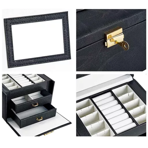 Ékszertartó táska, több színben-fekete