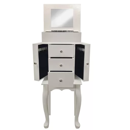 Ékszertartó szekrény, fehér 