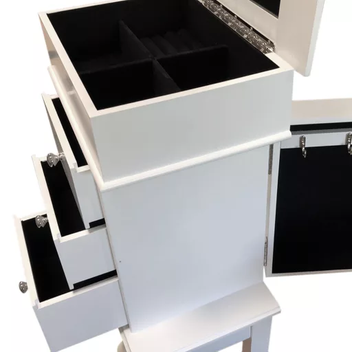 Ékszertartó szekrény, fehér 