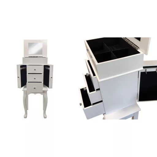 Ékszertartó szekrény, fehér 