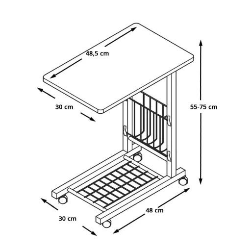 Gurulós laptop tartó állvány