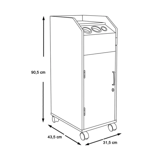 Beauty zárható eszközkocsi több színben-fekete