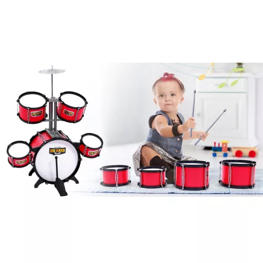 Játék dobszett székkel, bordó