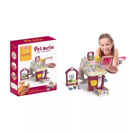 Játék állatgondozó szett, 72 részes