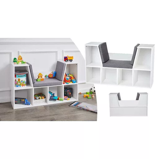 Tárolópolc ülőhellyel, párnával