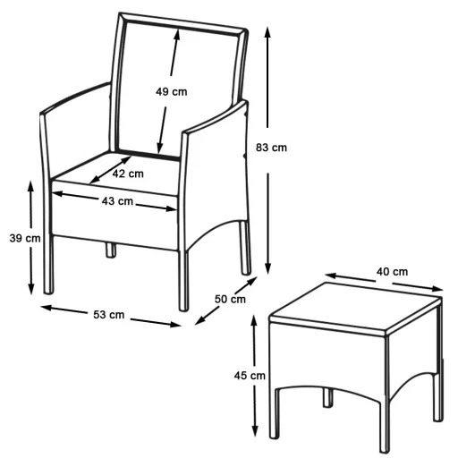 Polyrattan kerti bútor szett
