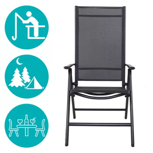 Összecsukható alumínium kerti szék, 2db