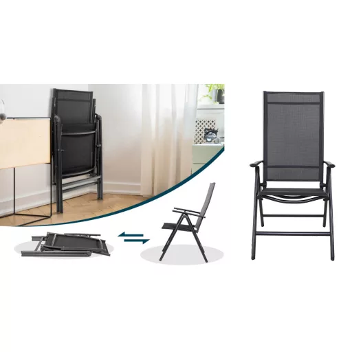 Összecsukható alumínium kerti szék, 2db