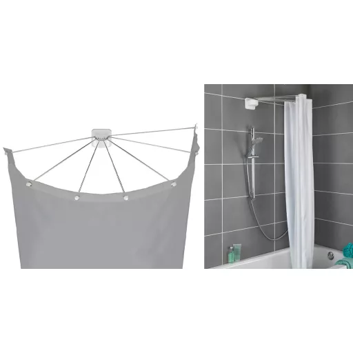 Ernyő alakú zuhanyfüggönytartó
