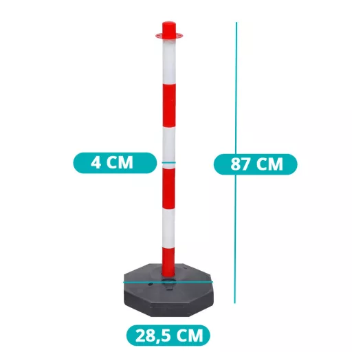 Közlekedési oszlop lánccal 4 db