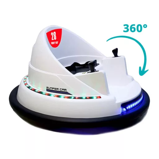 Elektromos gyermek dodzsem 6V, akku+távirányító, fehér