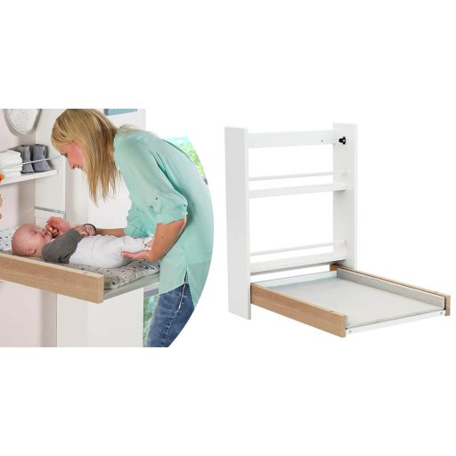 Falra szerelhető, lehajtható pelenkázó