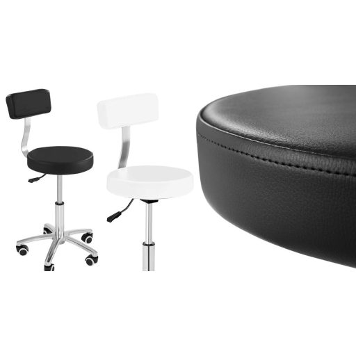 Háttámlás kozmetikai szék, több színben-fehér