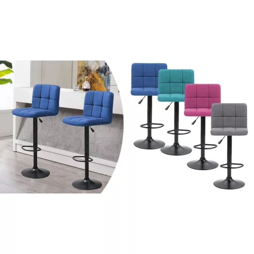 Szövet borítású bárszék 2 db, több színben-világos szürke