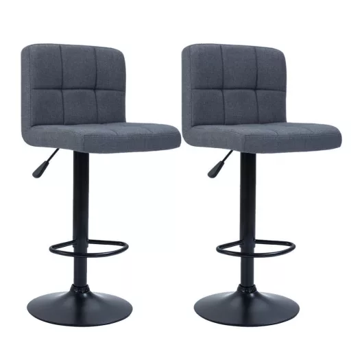 Szövet borítású bárszék 2db, sötétszürke