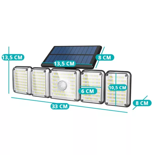 5 paneles forgatható 300LED-es szolár lámpa