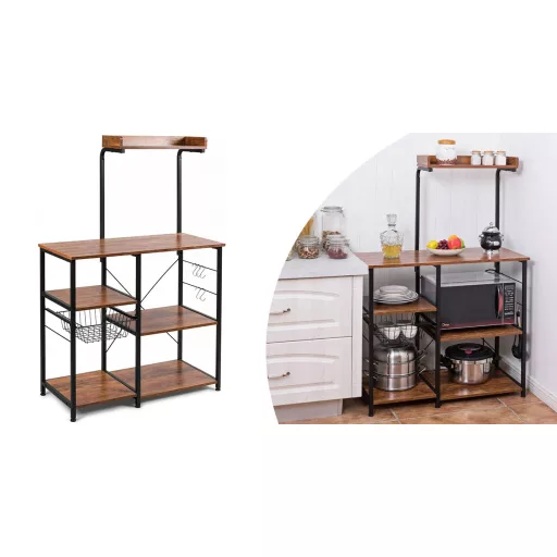 Tároló állvány kosárral