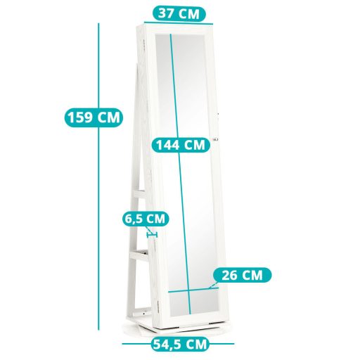 Forgatható ékszer és táskatartó egész alakos tükörrel