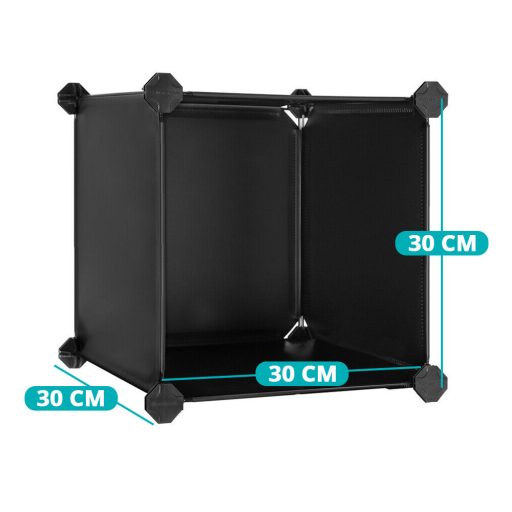 Kombinálható tároló kocka 15db, fekete