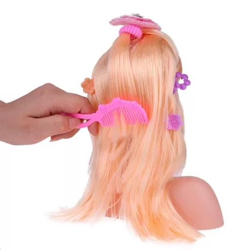 Sminkelhető és fésülhető babafej kiegészítőkkel