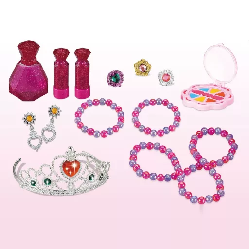 Játék fésülködő asztal 32 részes, kék-rózsaszín