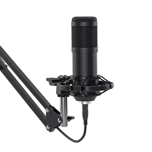 Asztalra szerelhető  stúdió mikrofon,  USB csatlakozóval