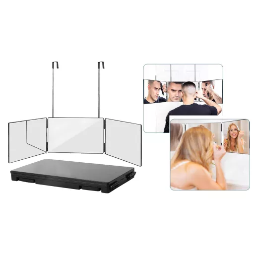 3 paneles tükör, teleszkópos felfüggesztéssel