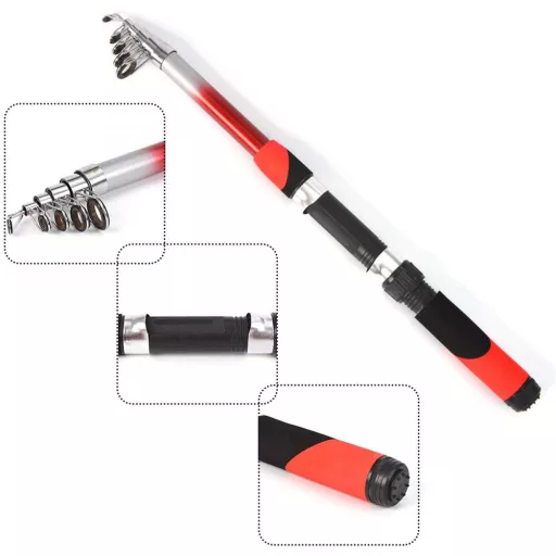  Kezdő horgászfelszerelés 2 db teleszkópos horgászbottal, kiegészítőkkel