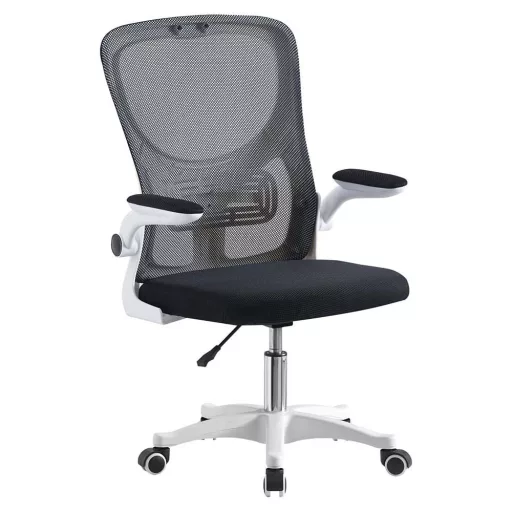 Ergonomikus irodai szék felhajtható könyöktámasszal fehér