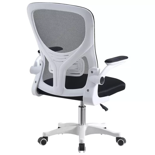 Ergonomikus irodai szék felhajtható könyöktámasszal fehér