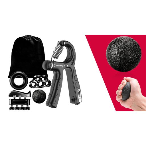 5 részes marok- és kézerősítő készlet, számlálóval 