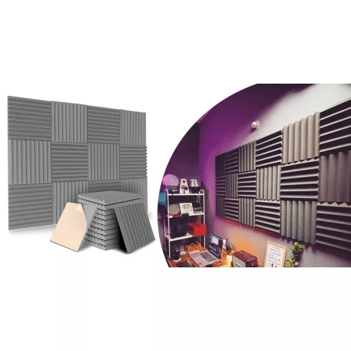 12 db öntapadós, hangszigetelő fali panel habszivacsból